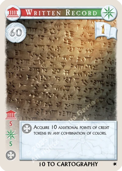 written record card